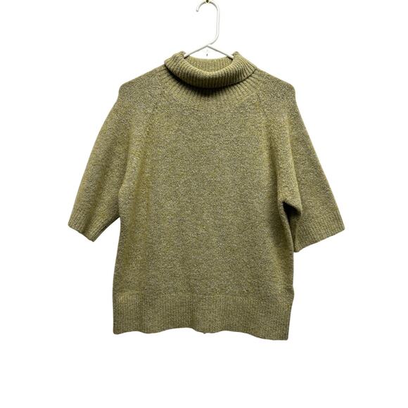 Vtg Women Mohair Blend Short Sleeve Turtleneck L Fall Old Money Jones New York - Picture 1 of 8